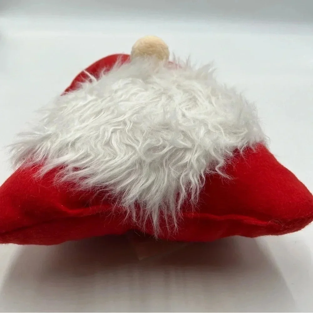 SANTA GNOME Shaped Christmas Decorative‎ Holiday Time Pillow Red 14” NWT